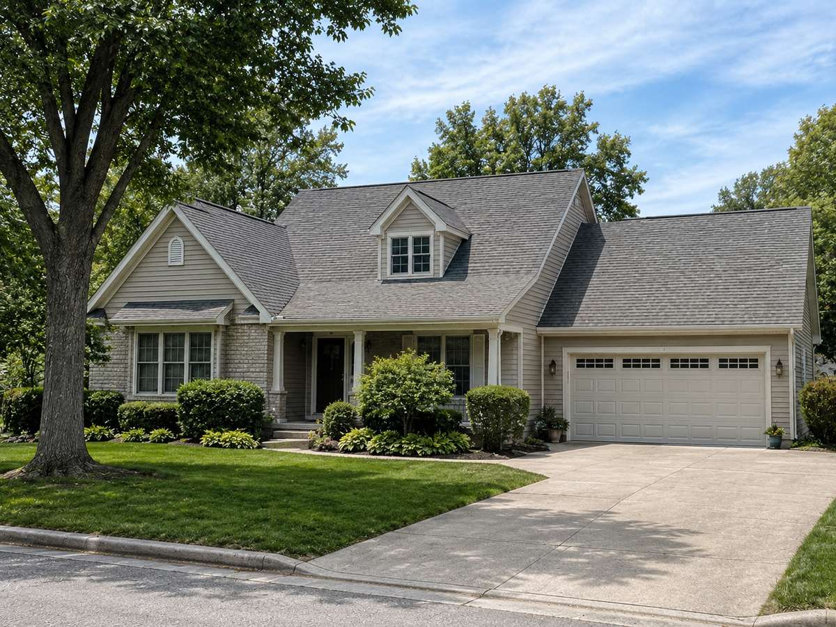 A newer home with a well-maintained roof in Mequon, WI