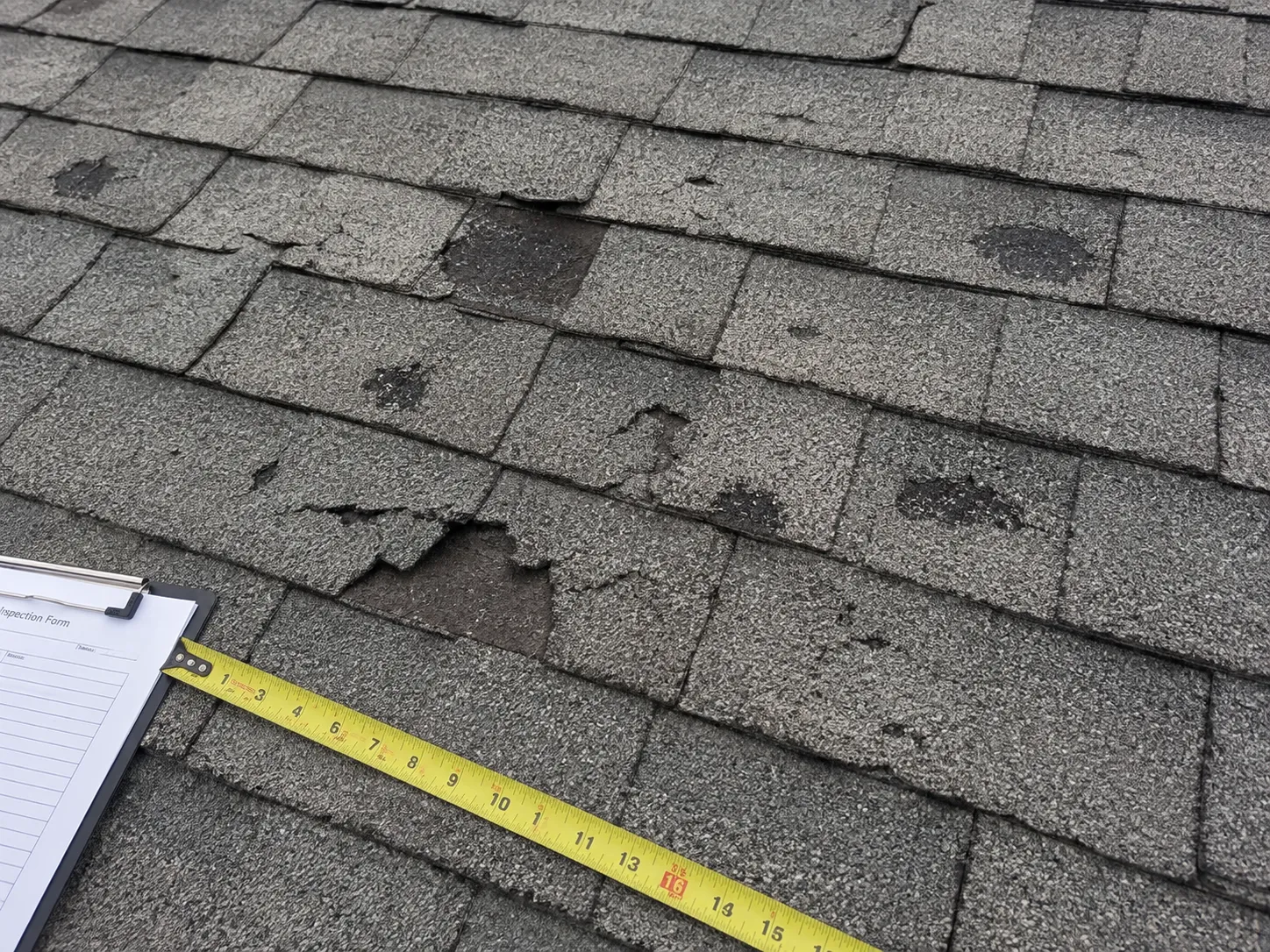 Documenting storm damage before a roof repair in Milwaukee, WI